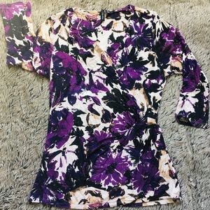 Relativity 3/4 sleeve wrap style floral blouse size petite small